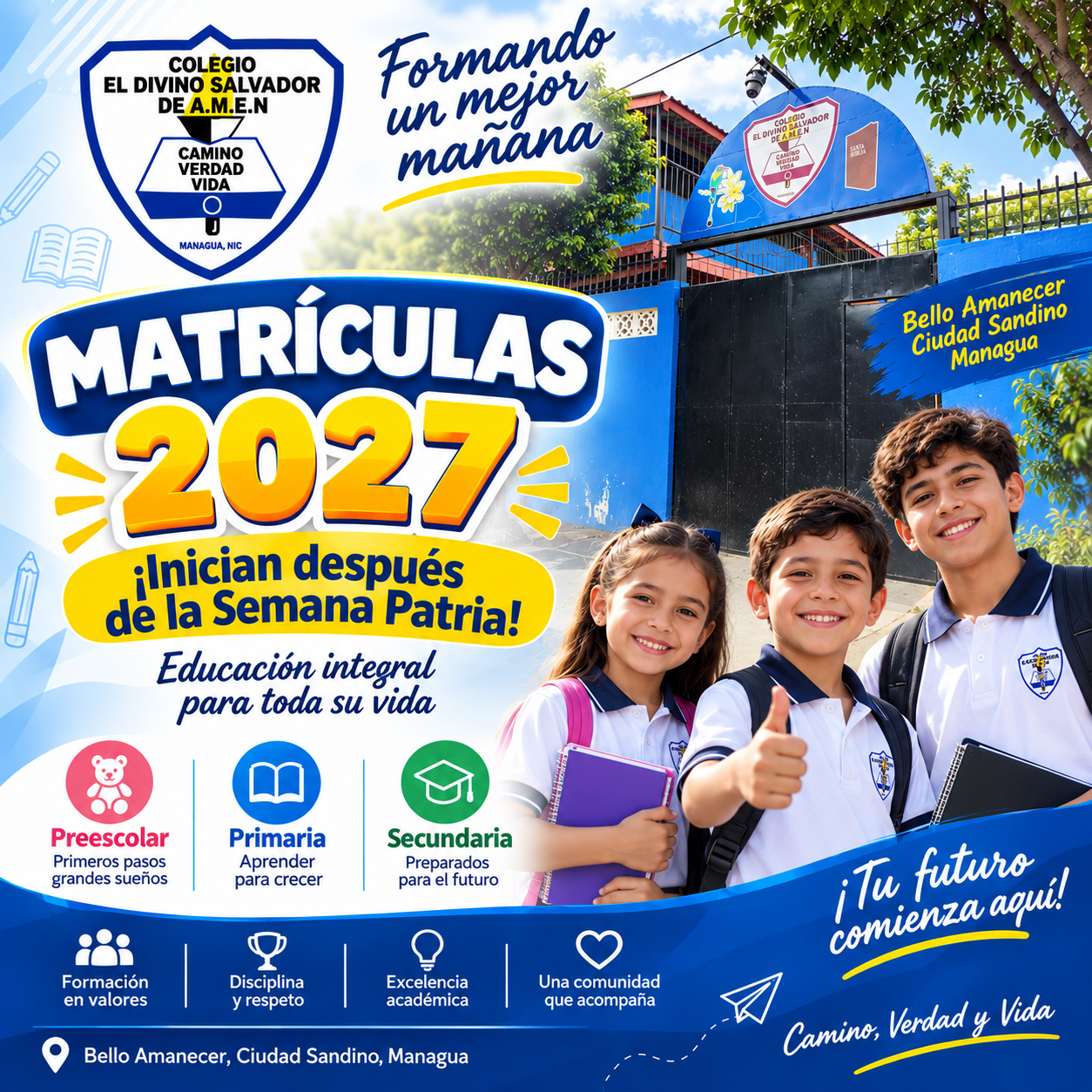 Matrícula abierta 2027 - Colegio Divino Salvador